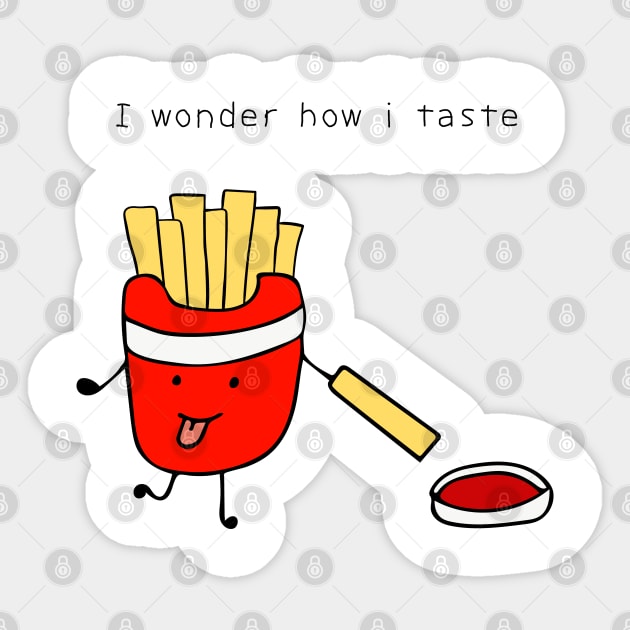 I wonder how i taste Sticker by wordspotrayal